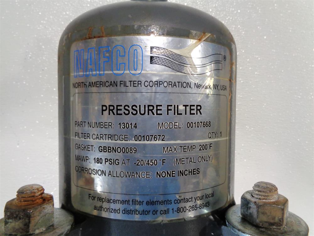 NAFCO Pressure Filter, Part# 13014, Model# 00107668